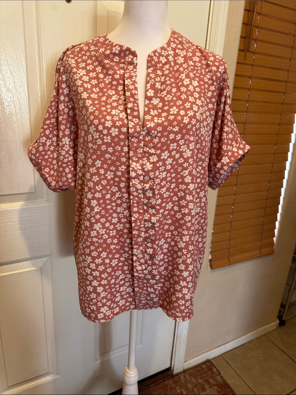 Floral Short-Sleeve Blouse